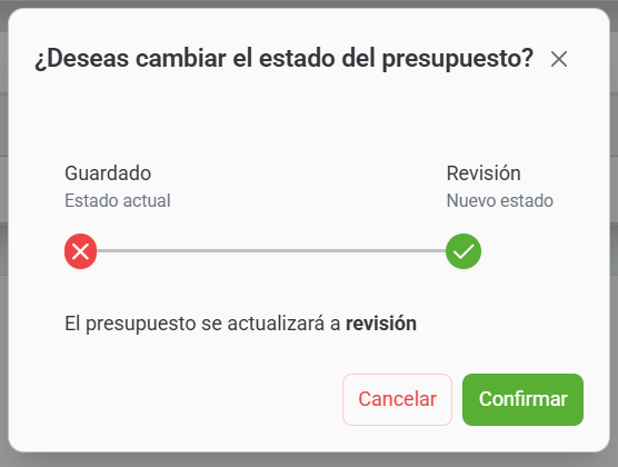 recuadro confirmar estado
